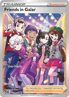 Friends in Galar Pokemon card from Silver Tempest Trainer Gallery, card number TG23