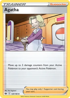 Agatha Pokemon card from Chilling Reign, card number 129