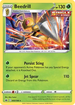 Beedrill Pokemon card from Chilling Reign, card number 3