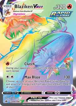 Blaziken VMAX Pokemon card from Chilling Reign, card number 200