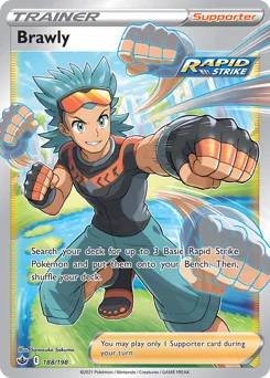 Brawly Pokemon card from Chilling Reign, card number 188