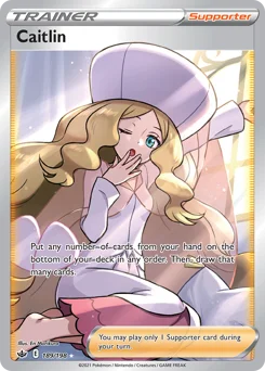 Caitlin Pokemon card from Chilling Reign, card number 189