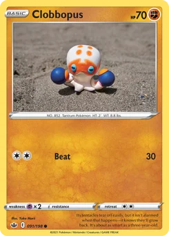 Clobbopus Pokemon card from Chilling Reign, card number 91