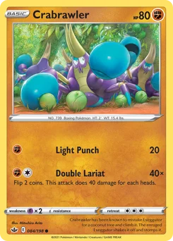 Crabrawler Pokemon card from Chilling Reign, card number 84