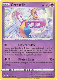 Cresselia Pokemon card from Chilling Reign, card number 64