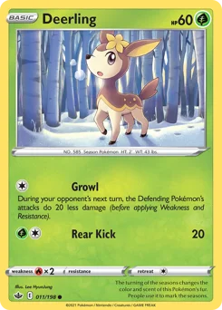 Deerling Pokemon card from Chilling Reign, card number 11