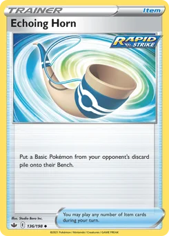 Echoing Horn Pokemon card from Chilling Reign, card number 136