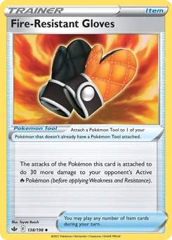 Fire-Resistant Gloves Pokemon card from Chilling Reign, card number 138