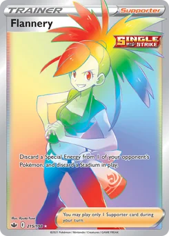 Flannery Pokemon card from Chilling Reign, card number 215