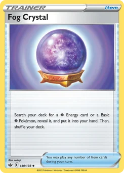 Fog Crystal Pokemon card from Chilling Reign, card number 140