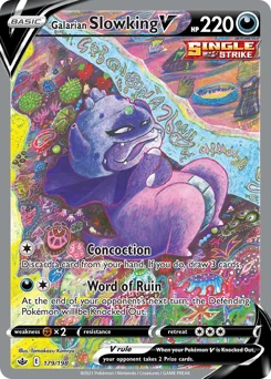 Galarian Slowking V Pokemon card from Chilling Reign, card number 179
