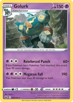 Golurk Pokemon card from Chilling Reign, card number 66