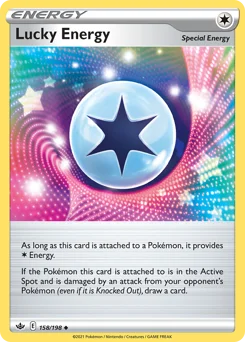 Lucky Energy Pokemon card from Chilling Reign, card number 158