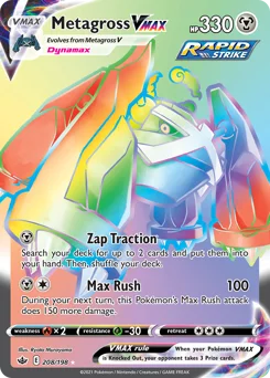 Metagross VMAX Pokemon card from Chilling Reign, card number 208