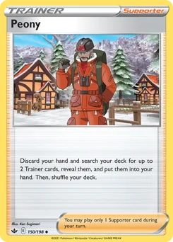 Peony Pokemon card from Chilling Reign, card number 150