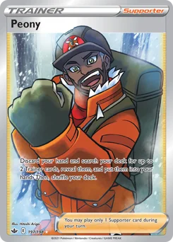 Peony Pokemon card from Chilling Reign, card number 197