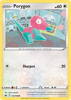 Porygon Pokemon card from Chilling Reign, card number 116