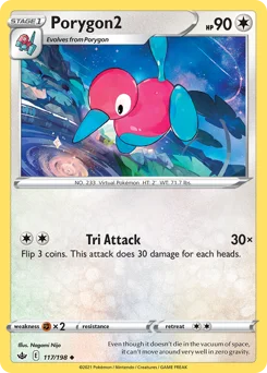 Porygon2 Pokemon card from Chilling Reign, card number 117