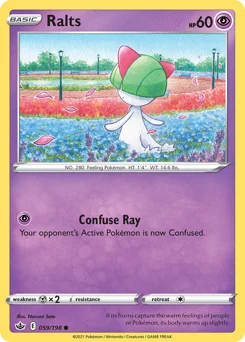 Ralts Pokemon card from Chilling Reign, card number 59