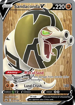 Sandaconda V Pokemon card from Chilling Reign, card number 175