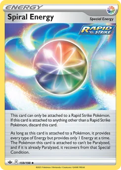 Spiral Energy Pokemon card from Chilling Reign, card number 159