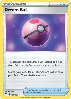 Dream Ball Pokemon card from Evolving Skies, card number 146