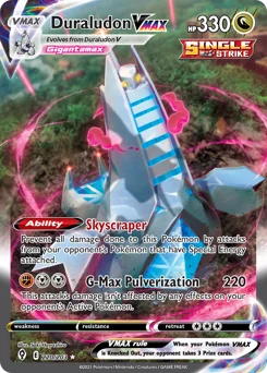 Duraludon VMAX Pokemon card from Evolving Skies, card number 220