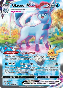 Glaceon VMAX Pokemon card from Evolving Skies, card number 209