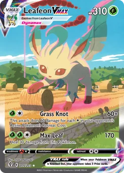 Leafeon VMAX Pokemon card from Evolving Skies, card number 205