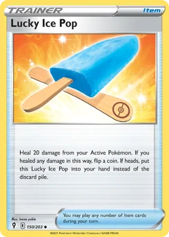 Lucky Ice Pop Pokemon card from Evolving Skies, card number 150