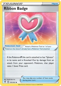 Ribbon Badge Pokemon card from Evolving Skies, card number 155