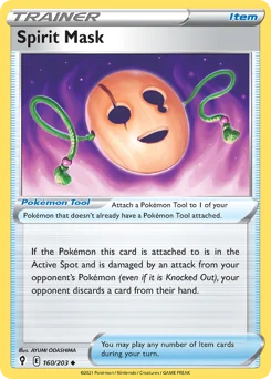 Spirit Mask Pokemon card from Evolving Skies, card number 160
