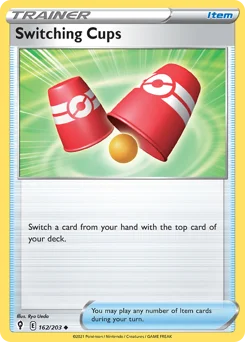 Switching Cups Pokemon card from Evolving Skies, card number 162