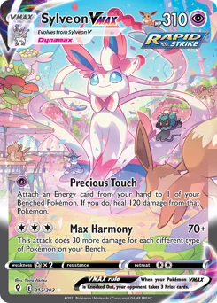 Sylveon VMAX Pokemon card from Evolving Skies, card number 212
