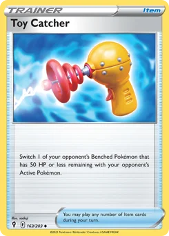 Toy Catcher Pokemon card from Evolving Skies, card number 163