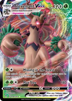 Trevenant VMAX Pokemon card from Evolving Skies, card number 14