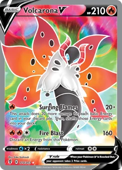 Volcarona V Pokemon card from Evolving Skies, card number 170
