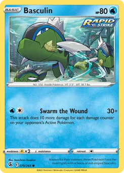 Basculin Pokemon card from Fusion Strike, card number 70