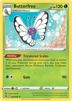 Butterfree Pokemon card from Fusion Strike, card number 3