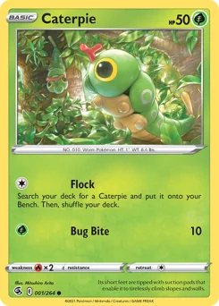 Caterpie Pokemon card from Fusion Strike, card number 1