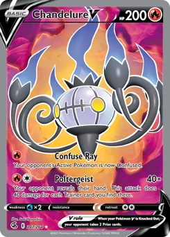 Chandelure V Pokemon card from Fusion Strike, card number 247