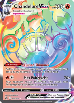 Chandelure VMAX Pokemon card from Fusion Strike, card number 265