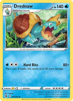 Drednaw Pokemon card from Fusion Strike, card number 81
