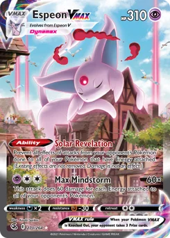 Espeon VMAX Pokemon card from Fusion Strike, card number 270