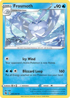 Frosmoth Pokemon card from Fusion Strike, card number 85