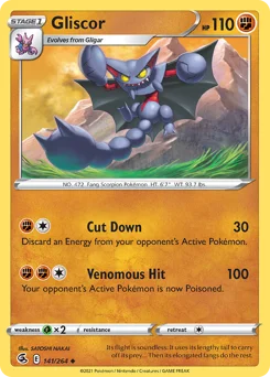 Gliscor Pokemon card from Fusion Strike, card number 141
