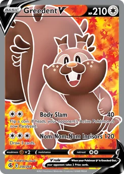Greedent V Pokemon card from Fusion Strike, card number 256