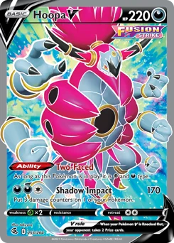Hoopa V Pokemon card from Fusion Strike, card number 253