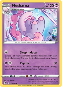 Musharna Pokemon card from Fusion Strike, card number 122