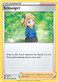 Schoolgirl Pokemon card from Fusion Strike, card number 239